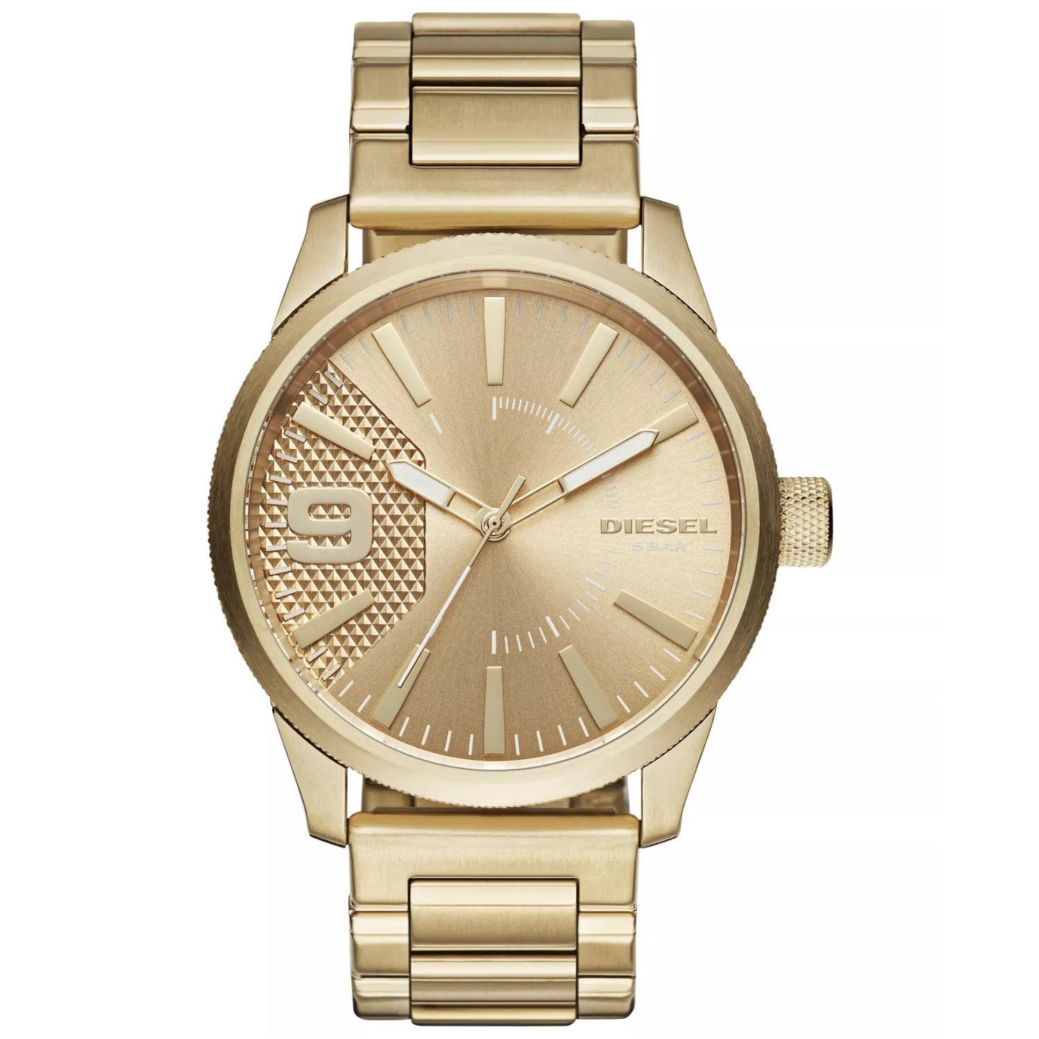 Diesel Men's Rasp Gold-Tone Stainless Steel Bracelet Watch 46x53mm